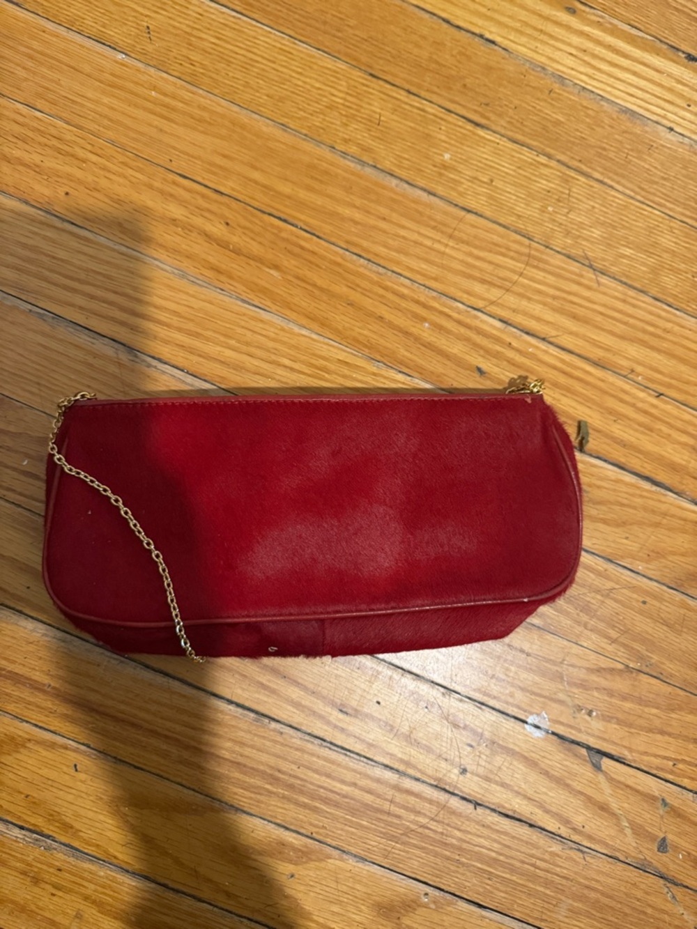 Kenneth Jay Lane Red Chain-Shoulder Clutch